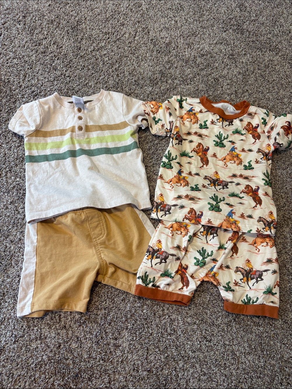 Kids' Short Sleeve Western & Tan Casual Sets
